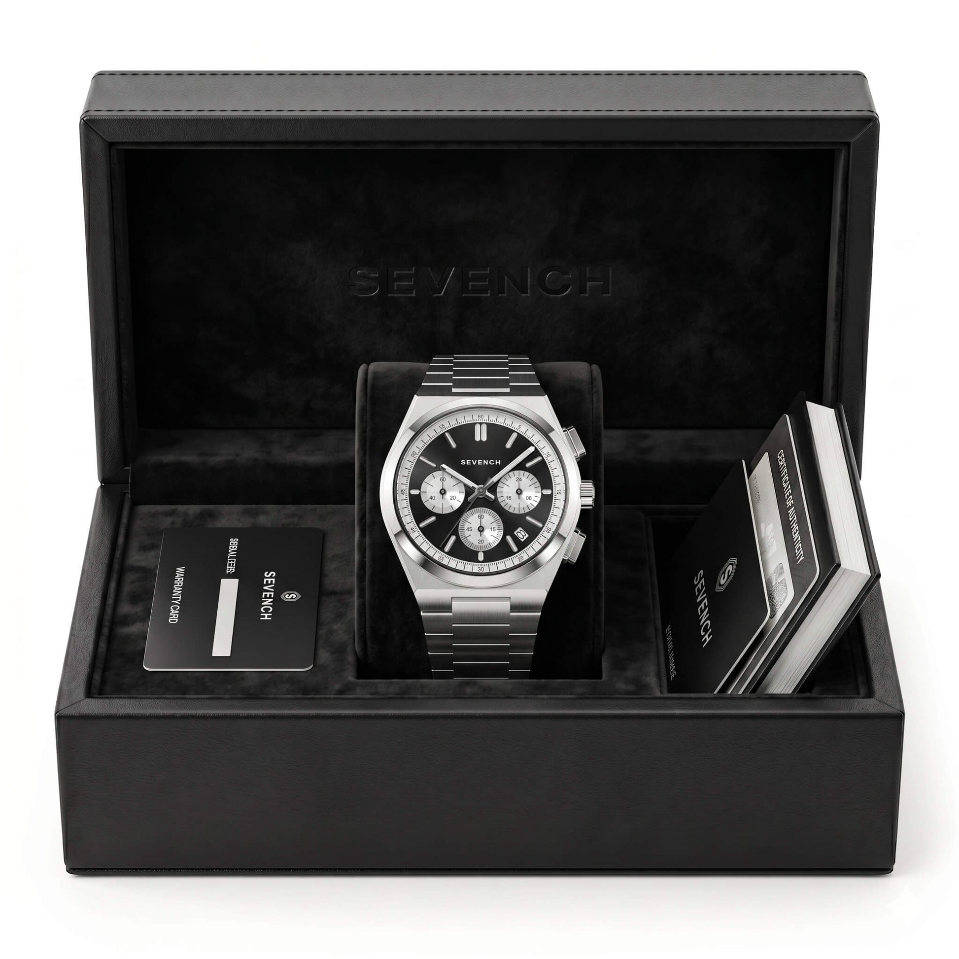 Box Sevench Capital Silver & Black | Affordable Men's Watch |  Quartz Movement & Water Resistant