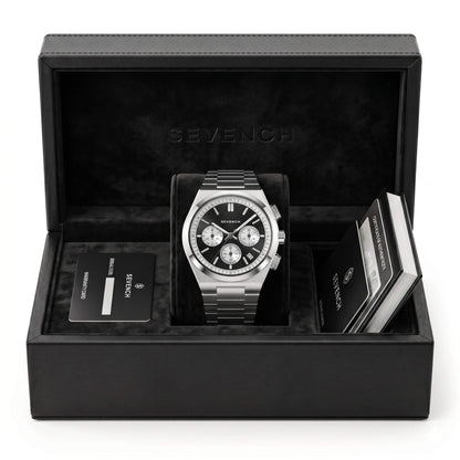 Box Sevench Capital Silver & Black | Affordable Men's Watch |  Quartz Movement & Water Resistant