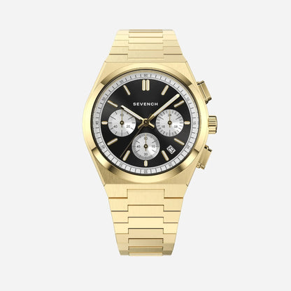 Sevench Capital Gold & Black | Affordable Men's Watch |  Quartz Movement & Water Resistant