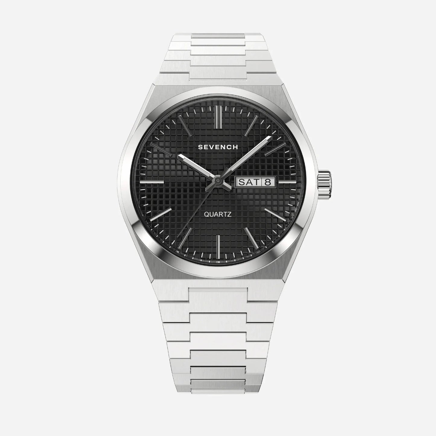 Sevench Dubai Silver & Black | Affordable Men's Watch |  Quartz Movement & Water Resistant