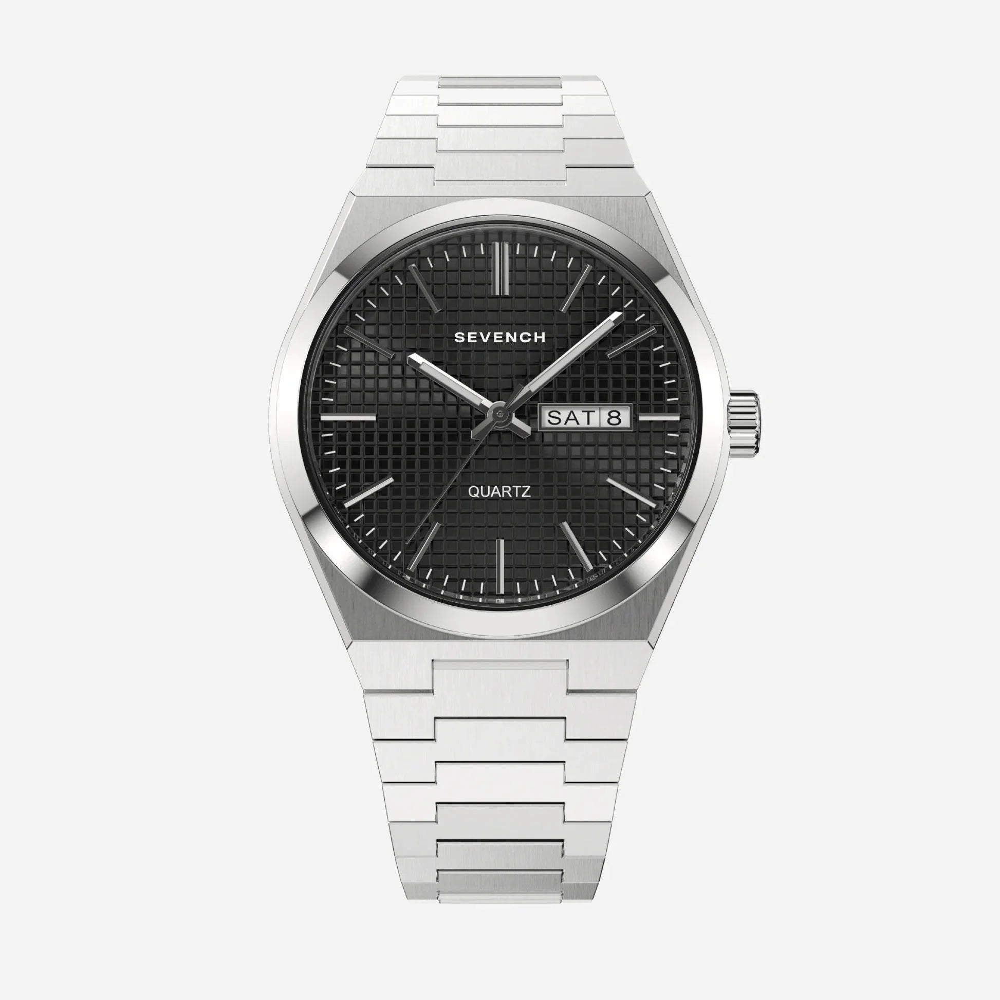 Sevench Dubai Silver & Black | Affordable Men's Watch |  Quartz Movement & Water Resistant