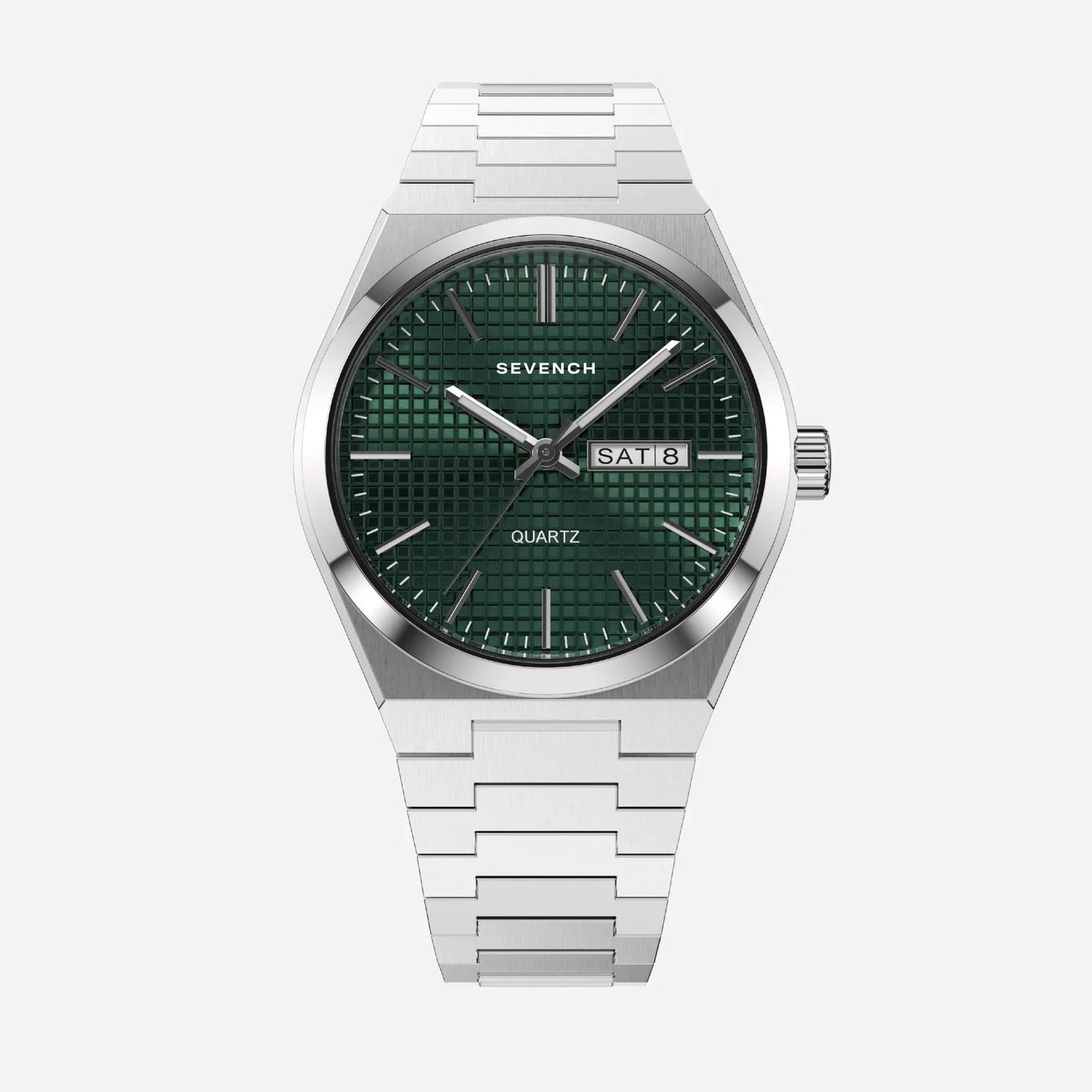 Sevench Dubai Silver & Green | Affordable Men's Watch |  Quartz Movement & Water Resistant