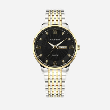 Sevench Geneva Gold, Silver & Black | Affordable Men's Watch |  Quartz Movement & Water Resistant