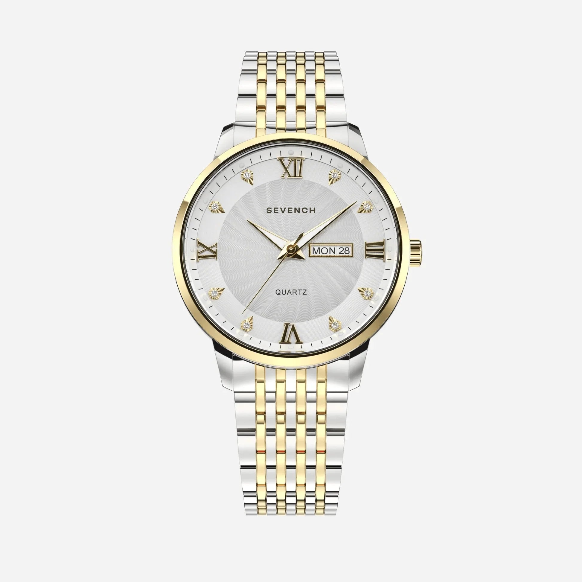 Sevench Geneva Gold, Silver & White | Affordable Men's Watch |  Quartz Movement & Water Resistant