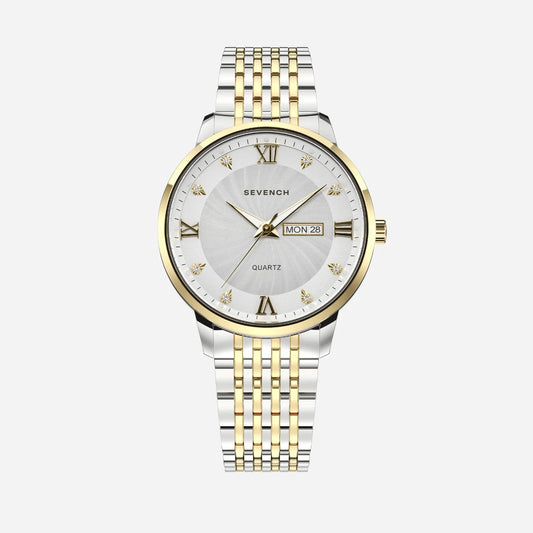 Sevench Geneva Gold, Silver & White | Affordable Men's Watch |  Quartz Movement & Water Resistant