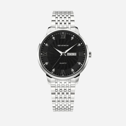 Sevench Geneva Silver & Black | Affordable Men's Watch |  Quartz Movement & Water Resistant
