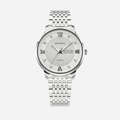 Sevench Geneva Silver & White | Affordable Men's Watch |  Quartz Movement & Water Resistant