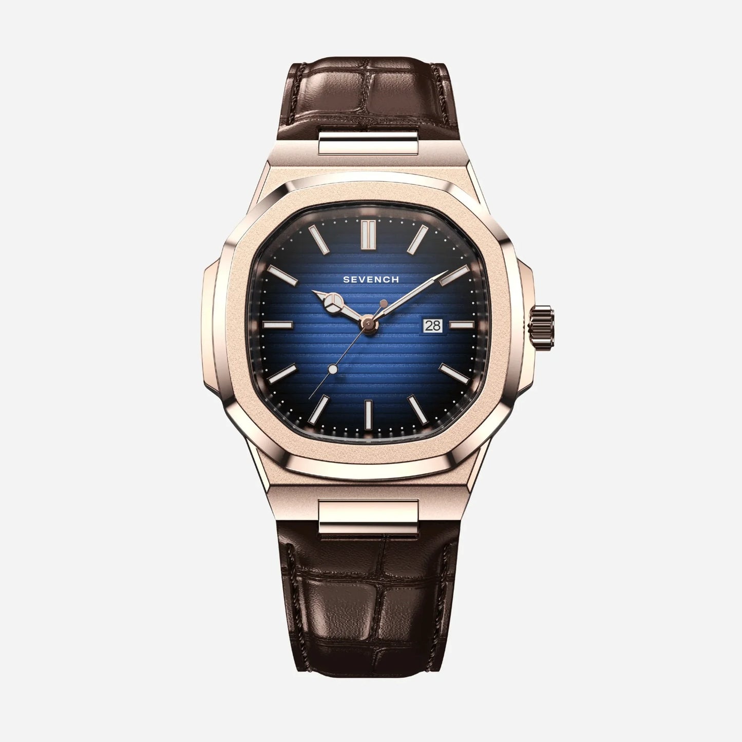 Sevench Monarch Rose & Blue | Affordable Men's Watch | Quartz Movement & Genuine Leather Strap