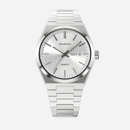 Sevench No.7 Sliver & White | Affordable Men's Watch | Italian Quartz Movement & Water Resistant